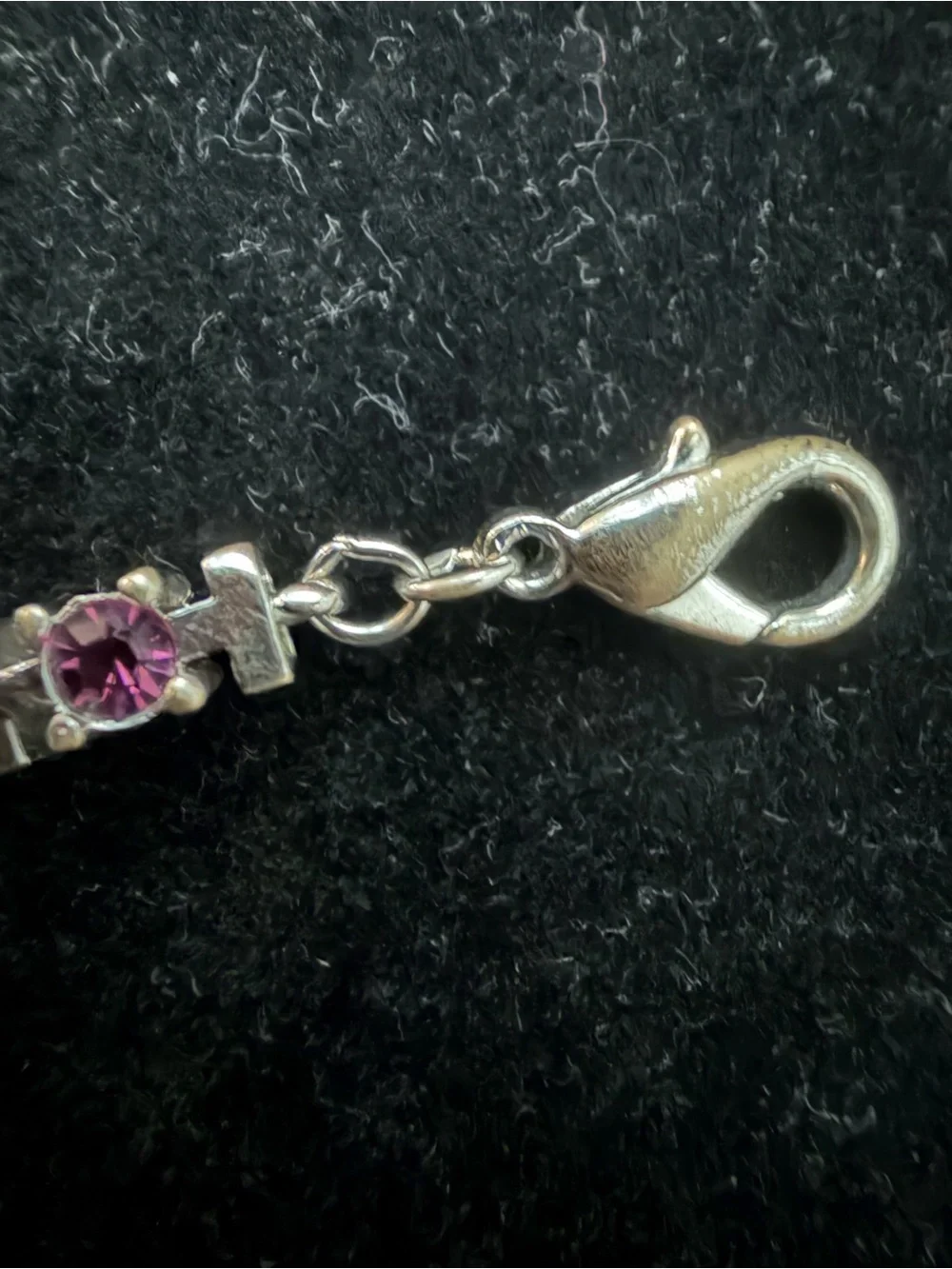 Vintage Purple & Clear Stone Tennis Bracelet - SZ 7